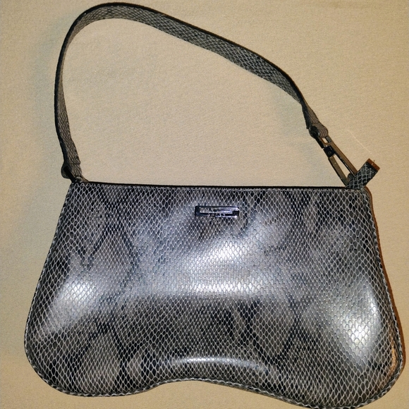 G by GUESS GREY SNAKESKIN PRINT Y2K SHOULDER BAG - Picture 5 of 7